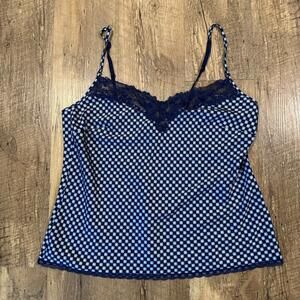 Victoria’s Secret Navy Blue Lace Cami Tank Top Medium